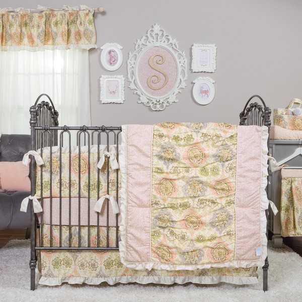 Shop Waverly Rosewater Glam 3piece Crib Bedding Set Free Shipping