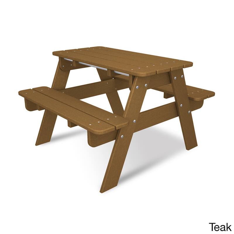 POLYWOOD Kids Outdoor Picnic Table - Teak