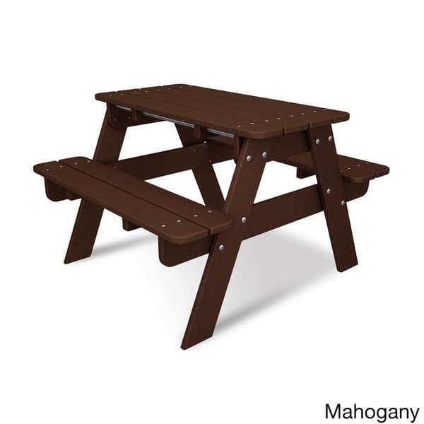 slide 2 of 19, POLYWOOD Kids Outdoor Picnic Table Mahogany