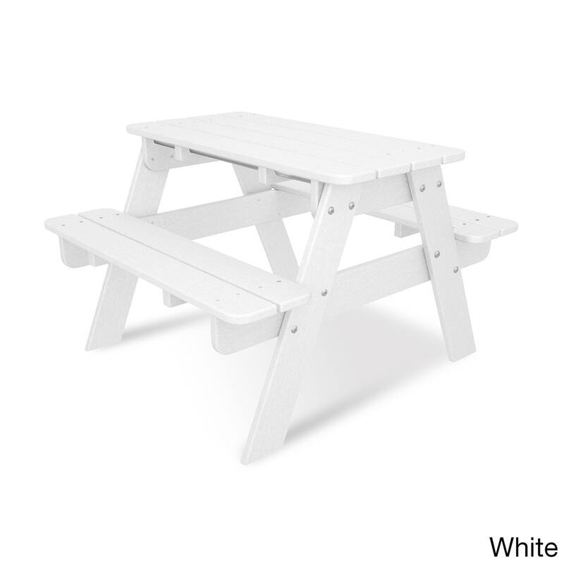 POLYWOOD Kids Outdoor Picnic Table - White