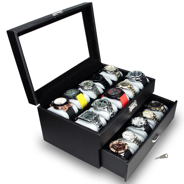 Ikee Design Watch Display Case with Silver Key Lock - N/A