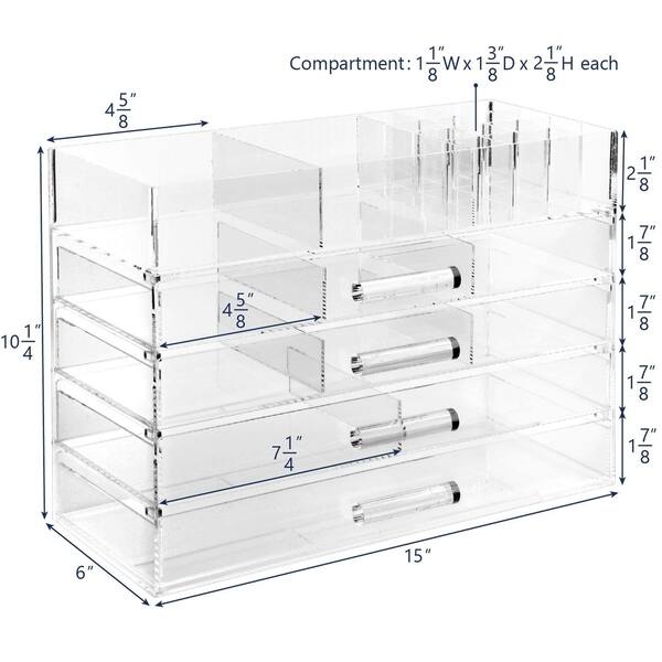 Shop Ikee Design Large Clear Acrylic Jewelry And Cosmetic Storage