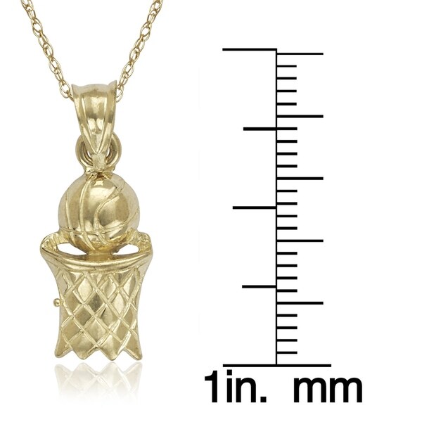 10k gold basketball pendant