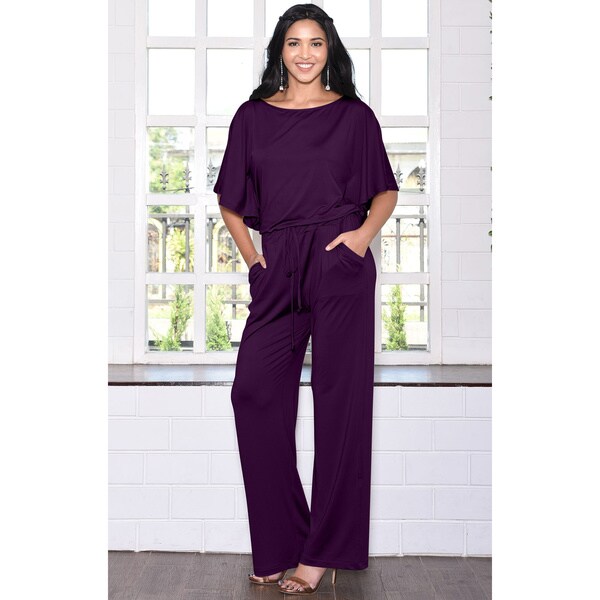 purple evening jumpsuit
