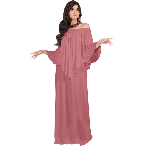 KOH KOH Women's Strapless Shoulderless Flattering Cocktail Maxi Dress
