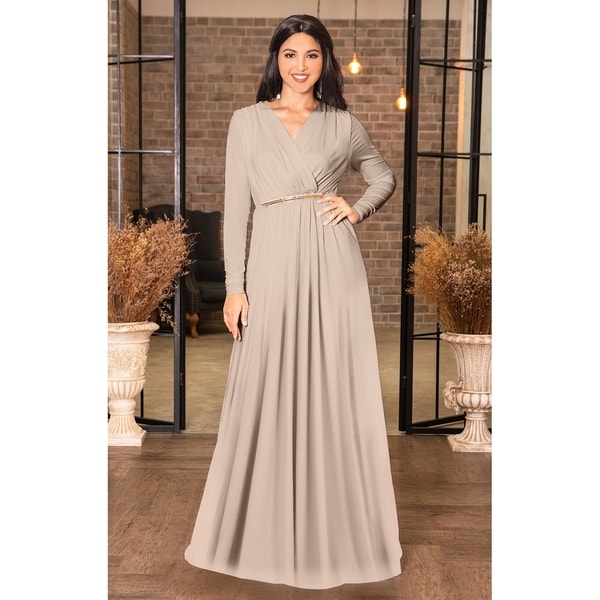 long sleeve caftan maxi dress