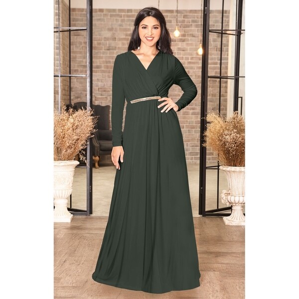 long sleeve caftan maxi dress