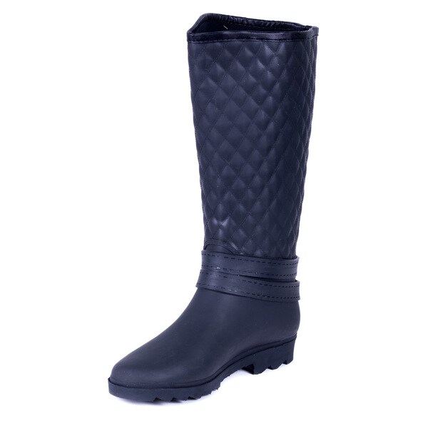 womens black quilted boots