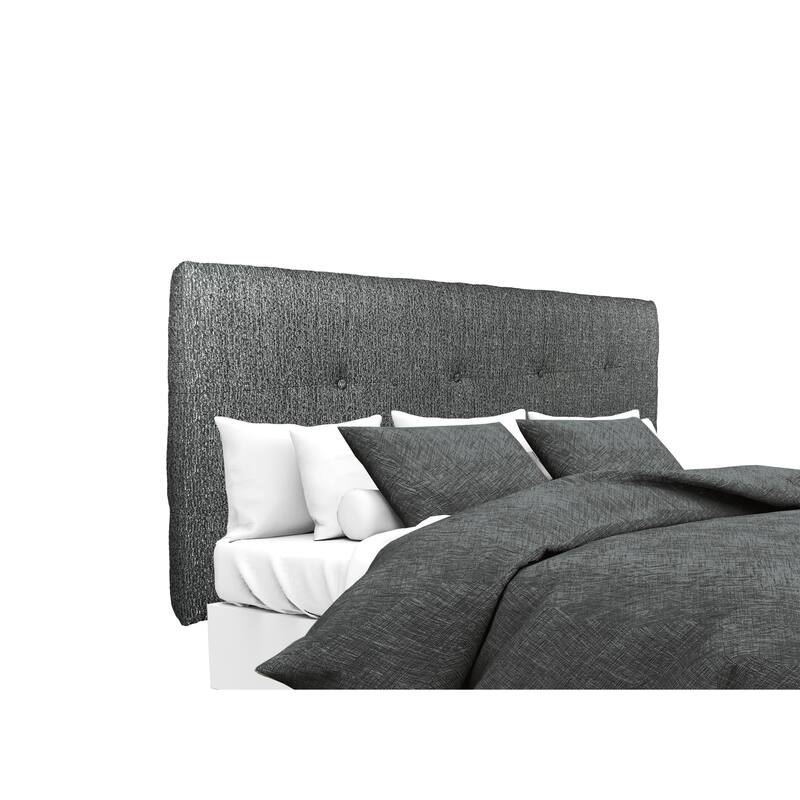 MJL Furniture Ali Button Tufted Text2 Olivia Charcoal Upholstered Headboard - California King