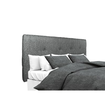 MJL Furniture Ali Button Tufted Text2 Olivia Charcoal Upholstered Headboard