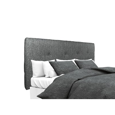 MJL Furniture Ali Button Tufted Text2 Olivia Charcoal Upholstered Headboard
