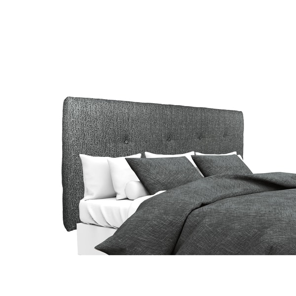 slide 2 of 4, MJL Furniture Ali Button Tufted Text2 Olivia Charcoal Upholstered Headboard California King