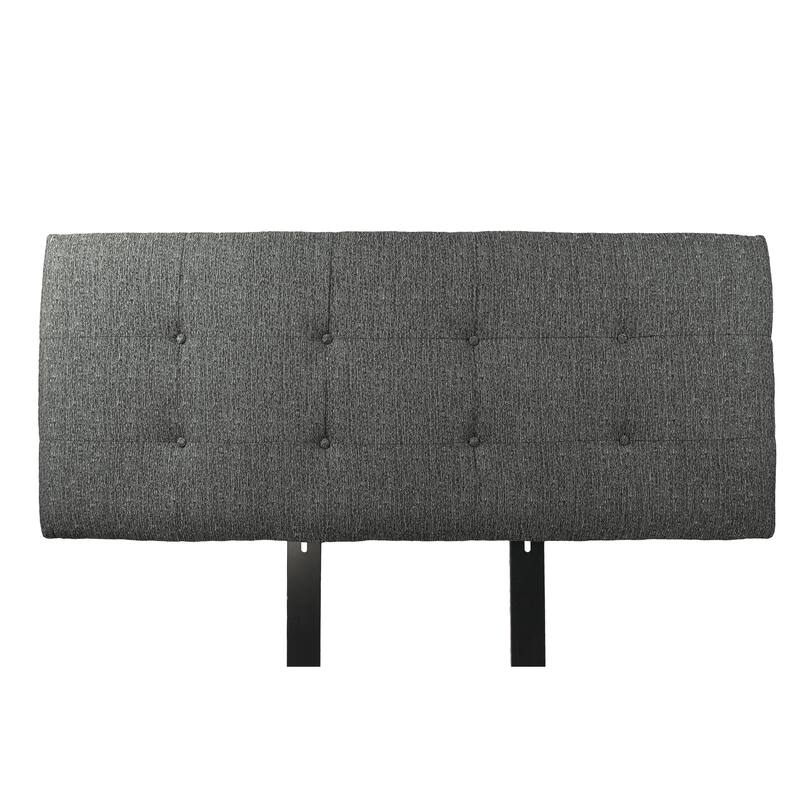 MJL Furniture Ali Button Tufted Text2 Olivia Charcoal Upholstered Headboard
