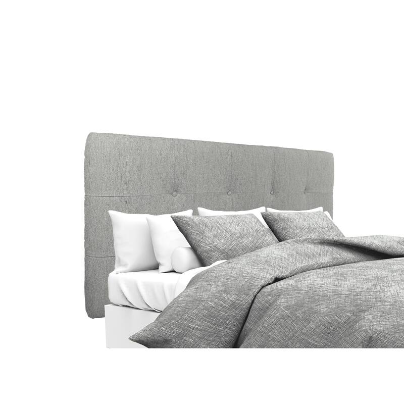MJL Furniture Ali Button Tufted Text2 Olivia Smoke Upholstered Headboard