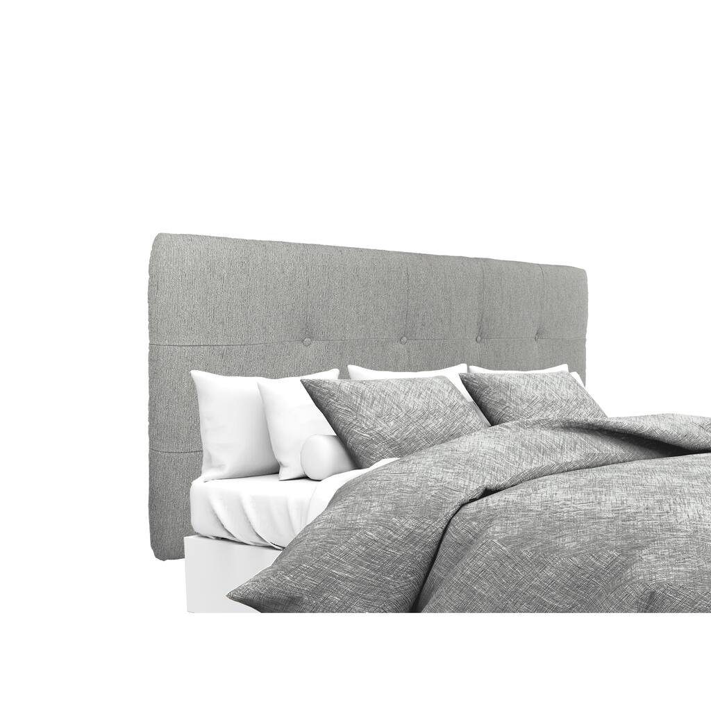 MJL Furniture Ali Button Tufted Text2 Olivia Smoke Upholstered Headboard