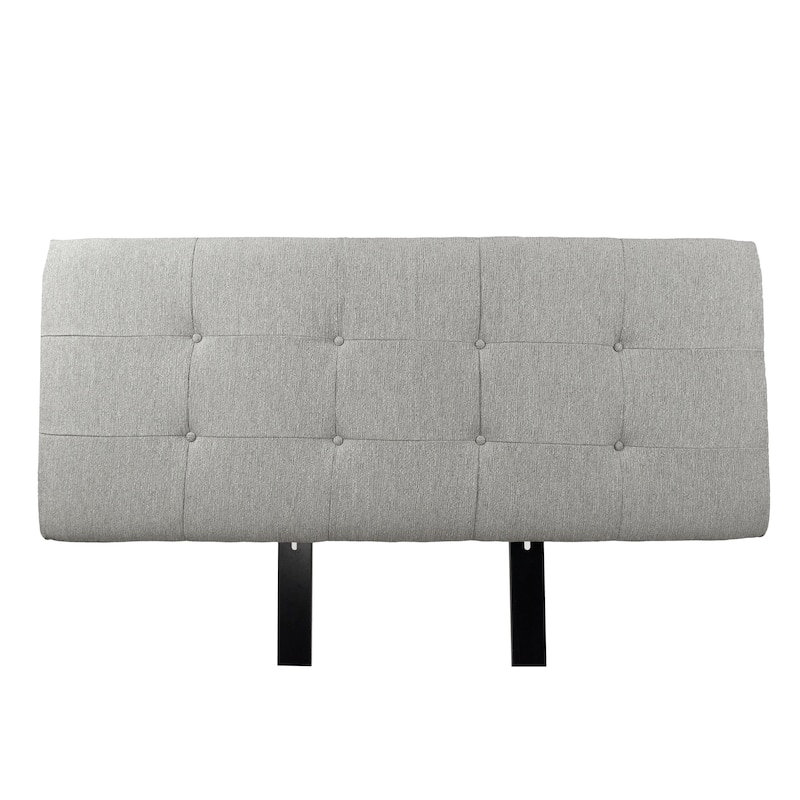 MJL Furniture Ali Button Tufted Text2 Olivia Smoke Upholstered Headboard