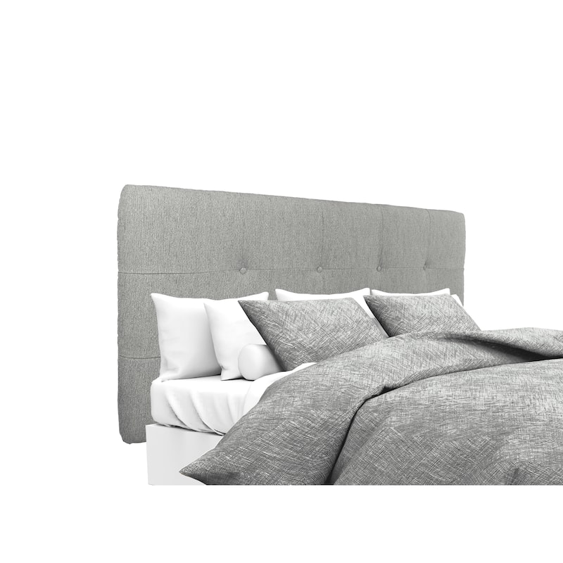 MJL Furniture Ali Button Tufted Text2 Olivia Smoke Upholstered Headboard - California King