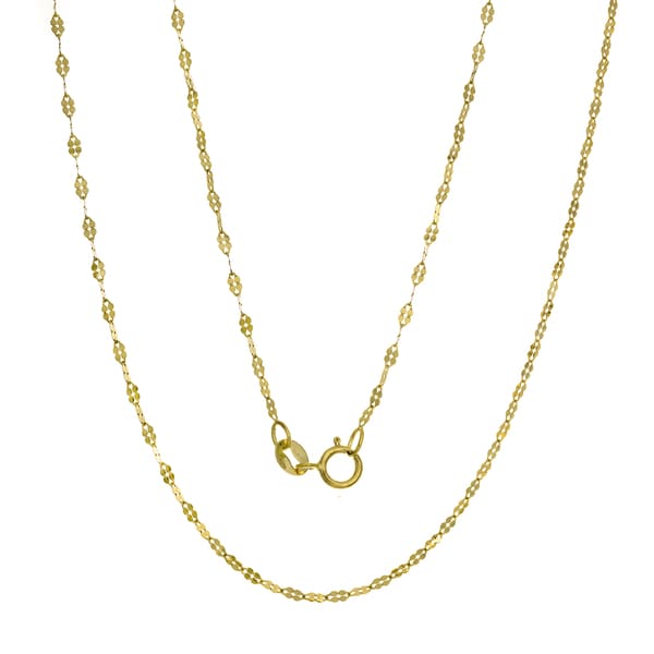 Roberto Martinez Italian 14k Gold Fancy Mirror Link Chain (16-20 inches )
