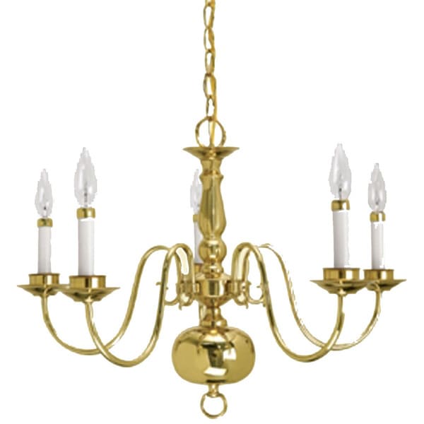 Crown Lighting Traditional 5 Light Williamsburg Style Polished Crown Lighting Traditional 5 Light Williamsburg Style Polished Br Chandelier