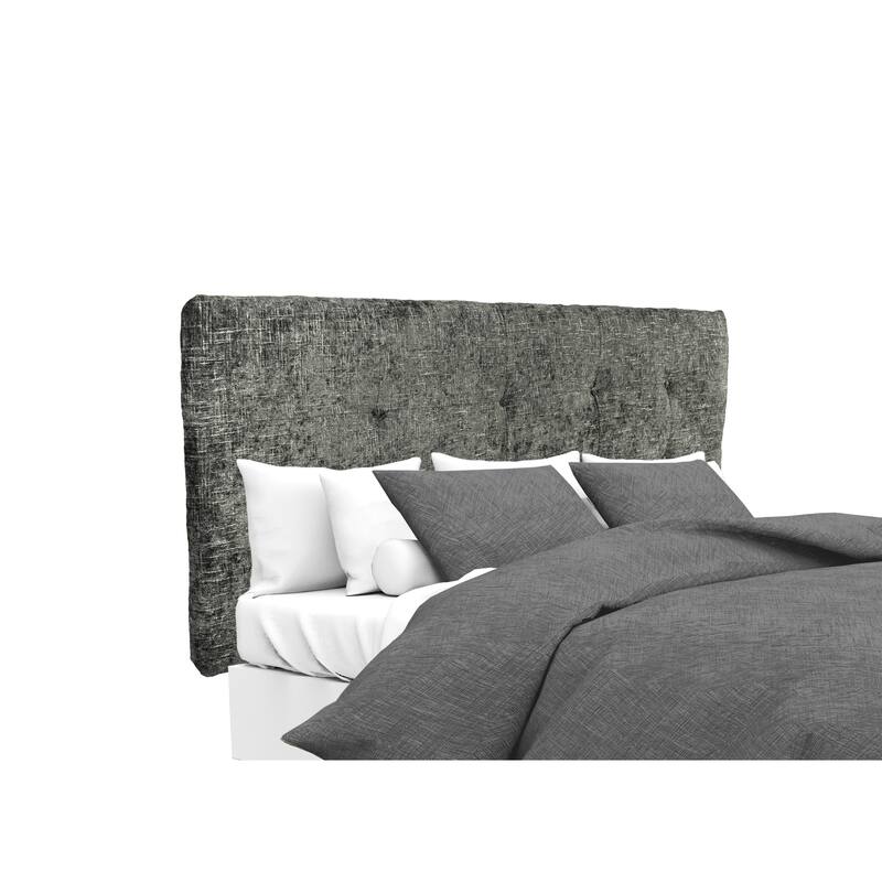 MJL Furniture Ali Button Tufted Atlas Steel Upholstered Headboard