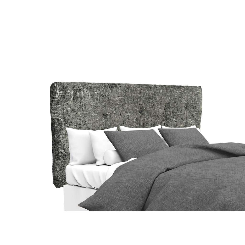 MJL Furniture Ali Button Tufted Atlas Steel Upholstered Headboard