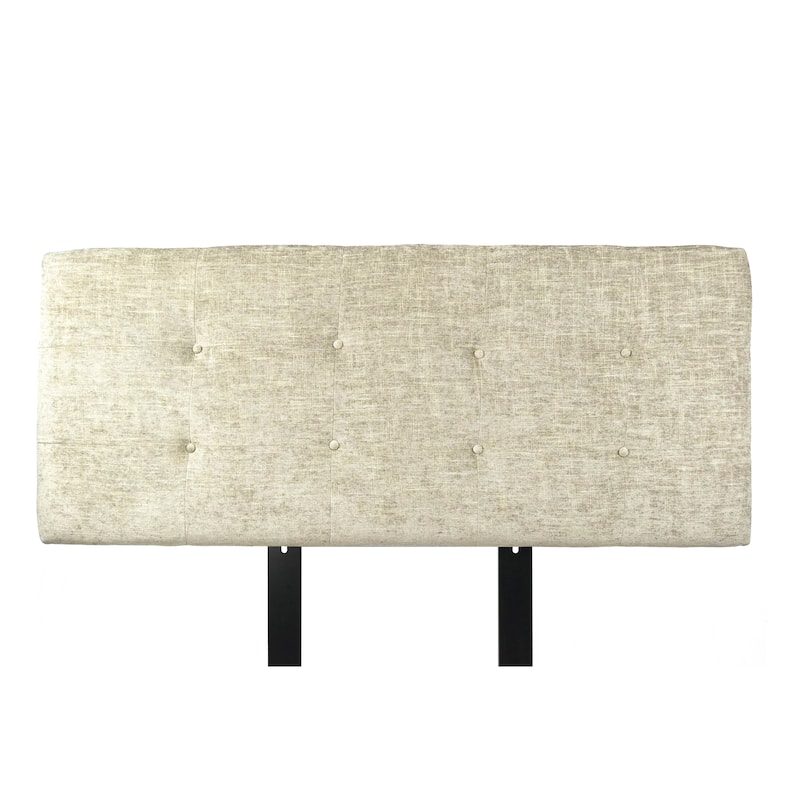 MJL Furniture Ali Button Tufted Atlas Sterling Upholstered Headboard