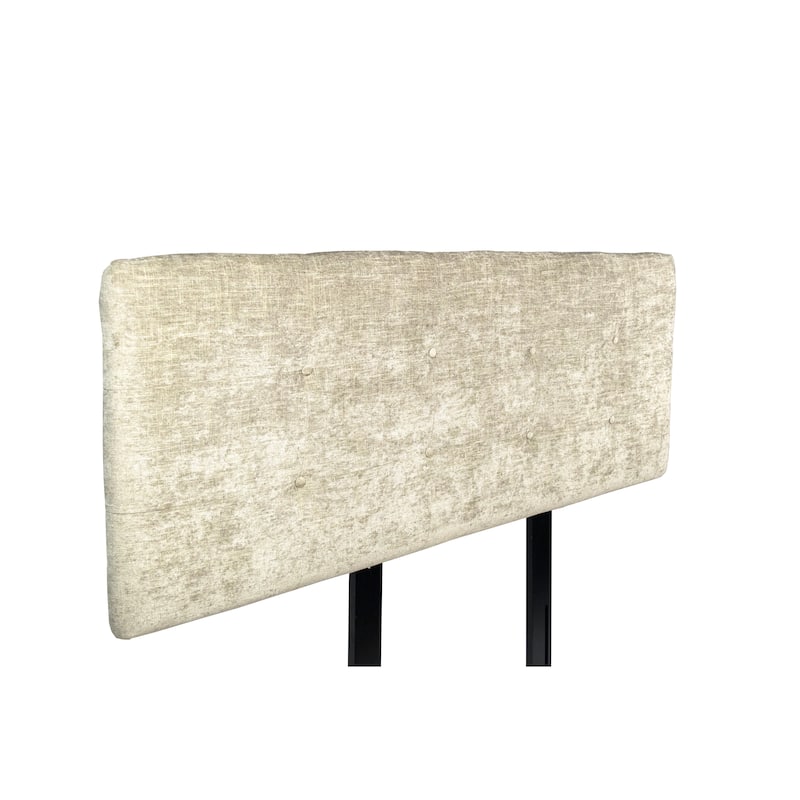 MJL Furniture Ali Button Tufted Atlas Sterling Upholstered Headboard