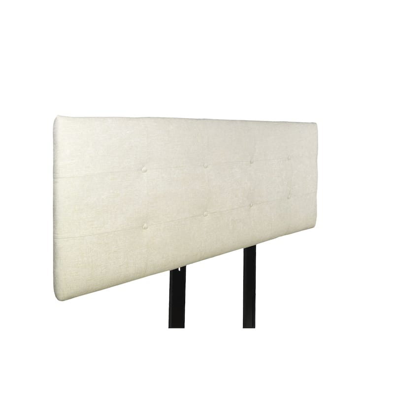 MJL Furniture Ali Button Tufted Atlas Bone Upholstered Headboard