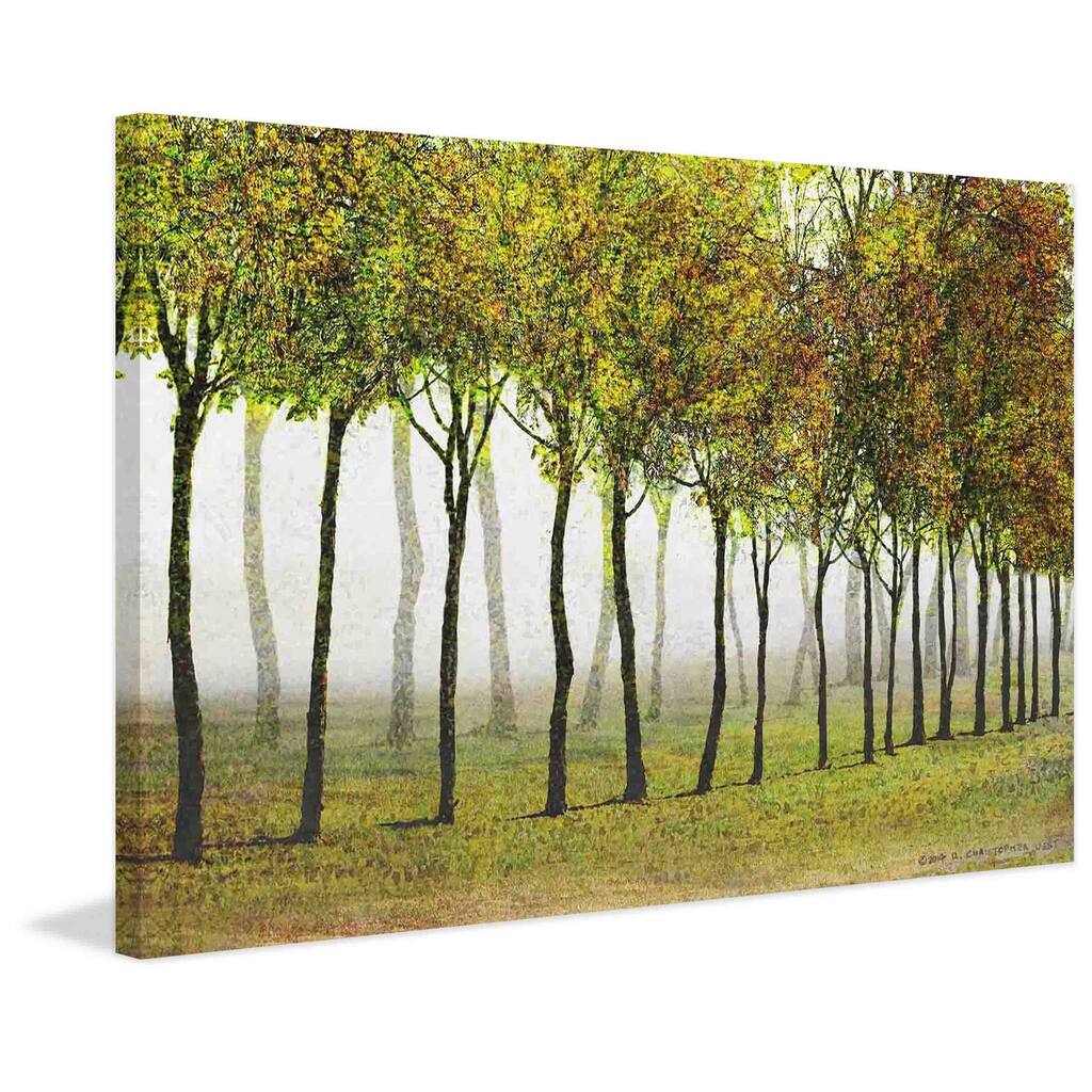 Marmont Hill - Row Of Trees Green by Chris Vest Painting Print on Canvas