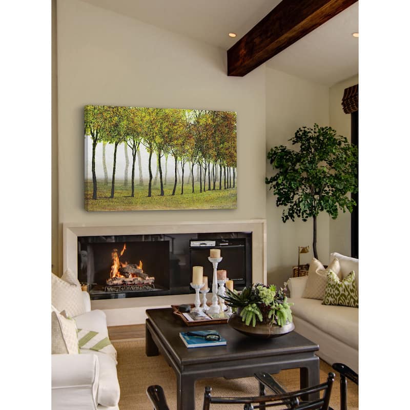 Marmont Hill - Row Of Trees Green by Chris Vest Painting Print on Canvas