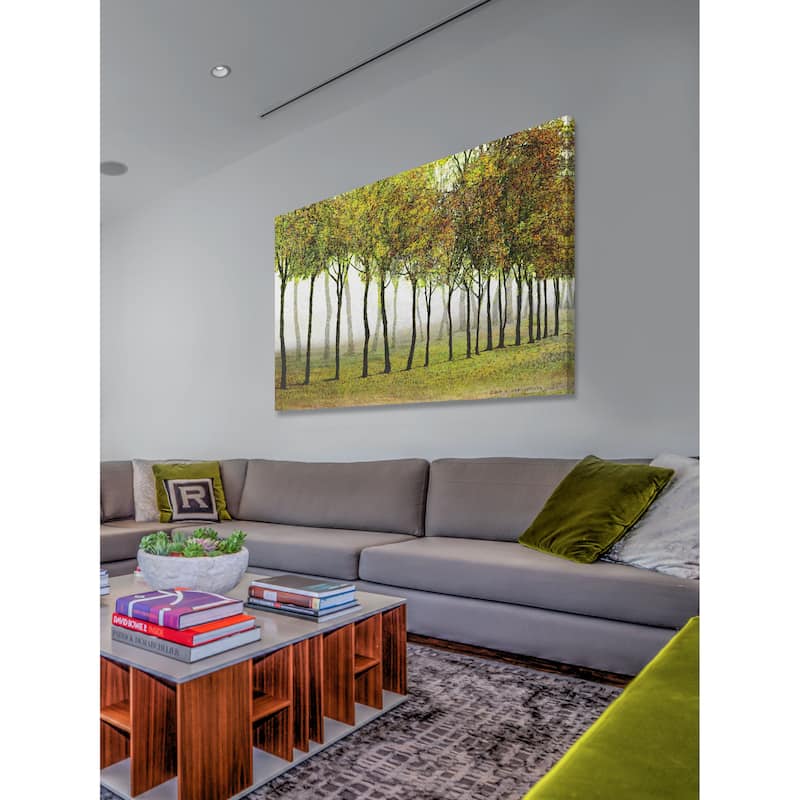 Marmont Hill - Row Of Trees Green by Chris Vest Painting Print on Canvas