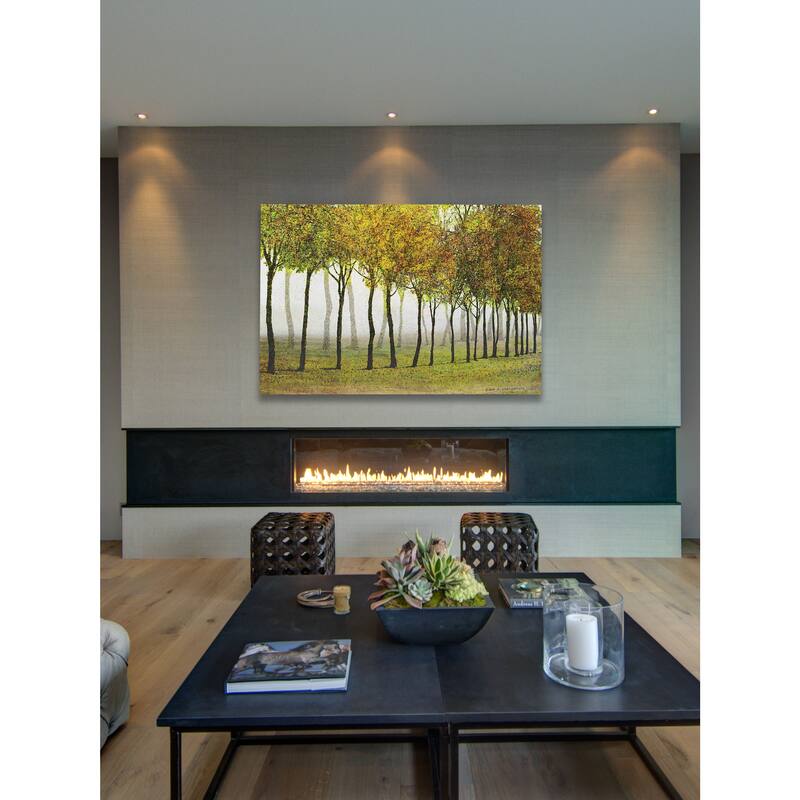 Marmont Hill - Row Of Trees Green by Chris Vest Painting Print on Canvas