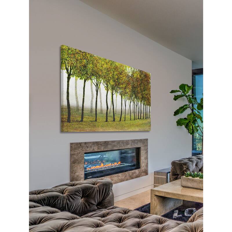 Marmont Hill - Row Of Trees Green by Chris Vest Painting Print on Canvas
