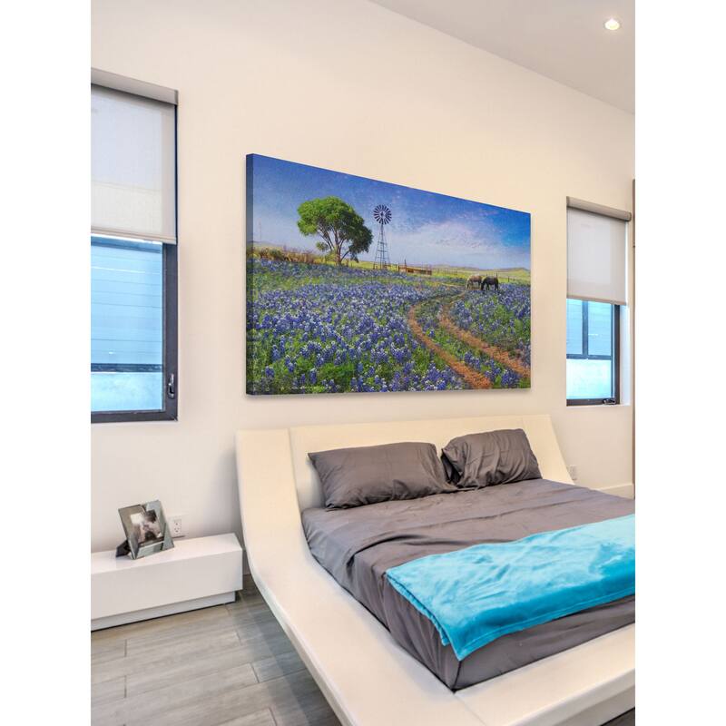 Marmont Hill - Windmill Landscape by Chris Vest Painting Print on Canvas - Multi-Color