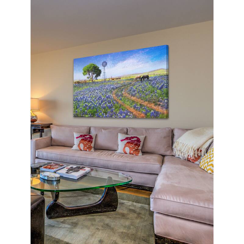 Marmont Hill - Windmill Landscape by Chris Vest Painting Print on Canvas - Multi-Color