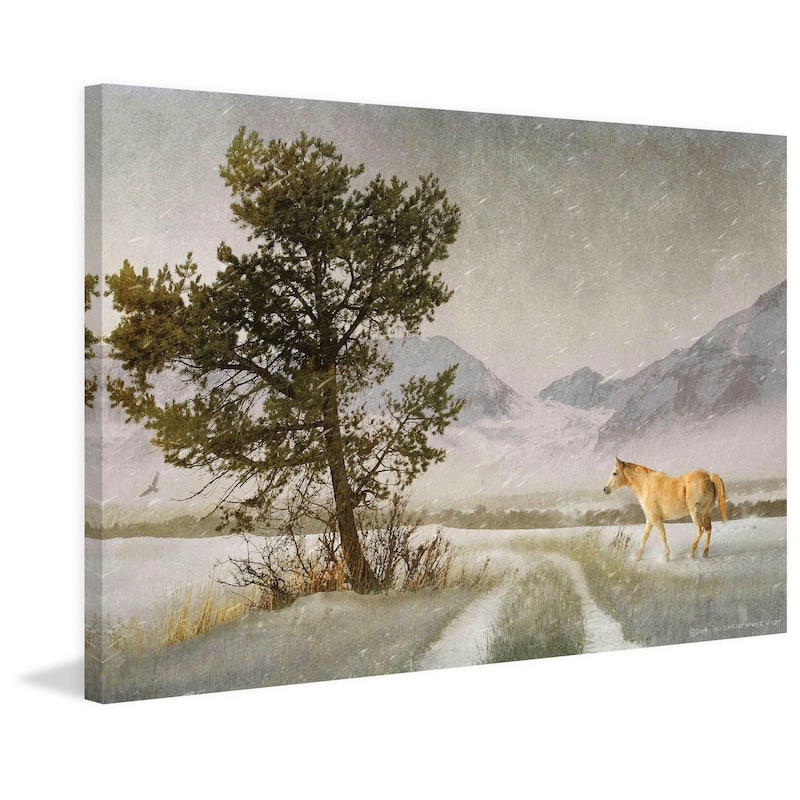 Marmont Hill - Lonely Horse by Chris Vest Painting Print on Canvas - Multi-Color