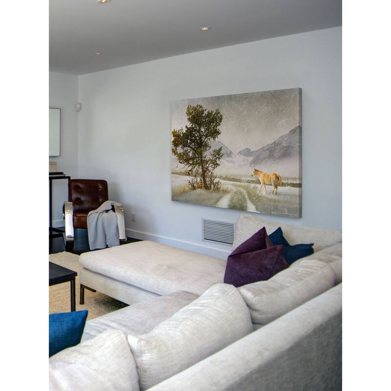 Marmont Hill - Lonely Horse by Chris Vest Painting Print on Canvas - Multi-Color