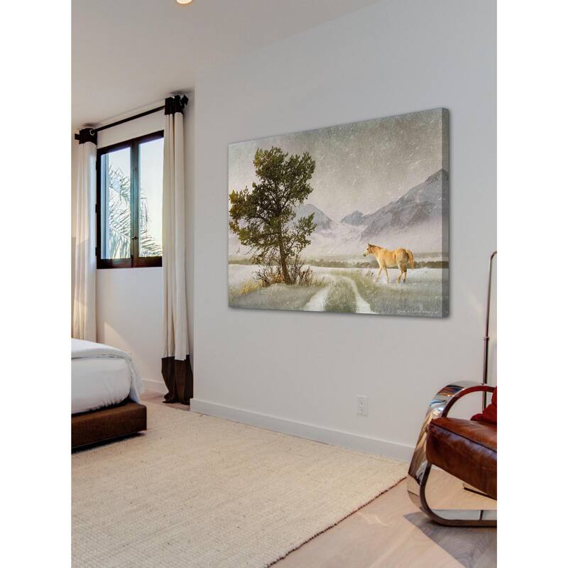 Marmont Hill - Lonely Horse by Chris Vest Painting Print on Canvas - Multi-Color