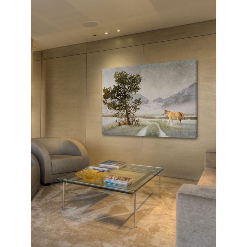 Marmont Hill - Lonely Horse by Chris Vest Painting Print on Canvas - Multi-Color
