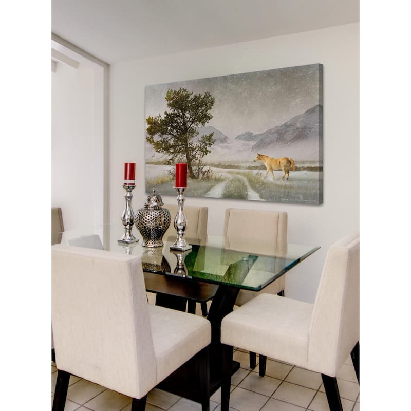 Marmont Hill - Lonely Horse by Chris Vest Painting Print on Canvas - Multi-Color