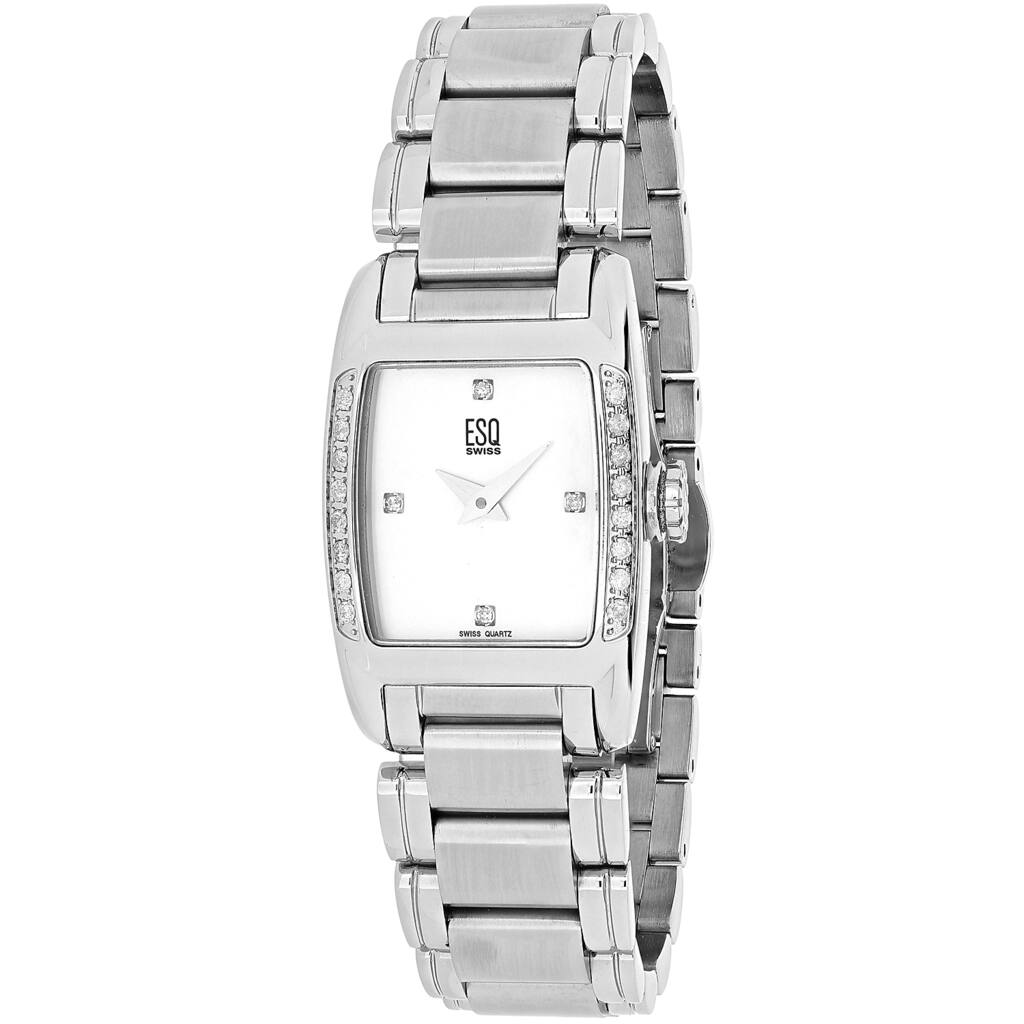 ESQ Women's 7100961 Quest Rectangular Silver tone Stainless Steel Bracelet Watch