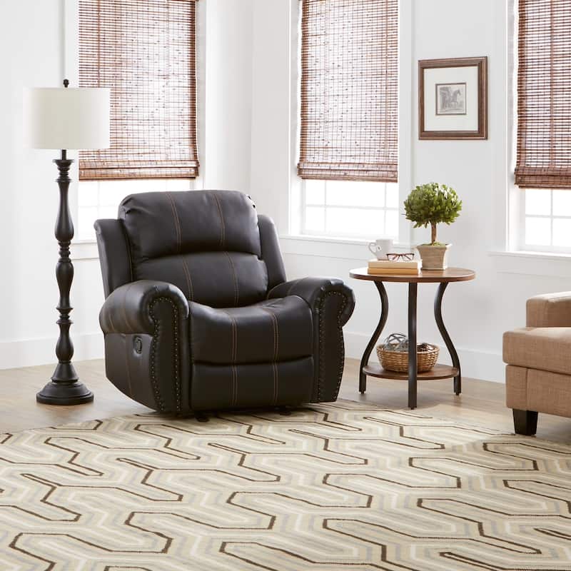 Charlie PU Leather Glider Recliner Club Chair by Christopher Knight Home - Black