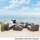 preview thumbnail 1 of 19, Christopher Knight Home Santa Rosa Outdoor 7-piece Wicker Seating Sectional Set Grey + Silver Grey