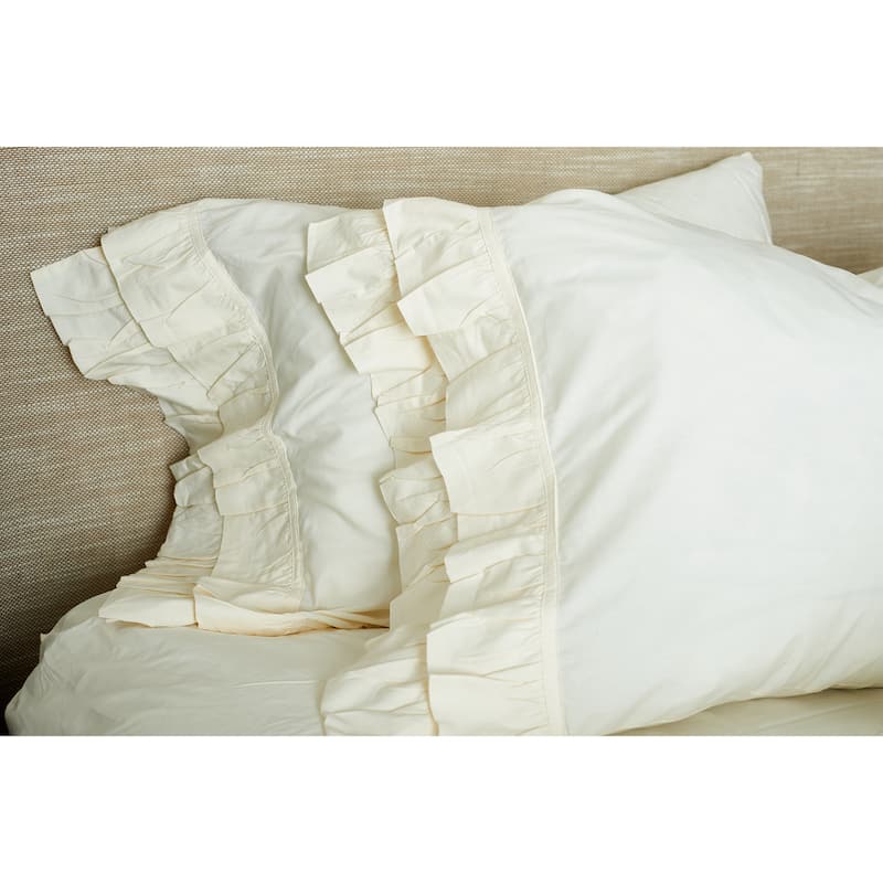 Cream Ruffle Sheet Set