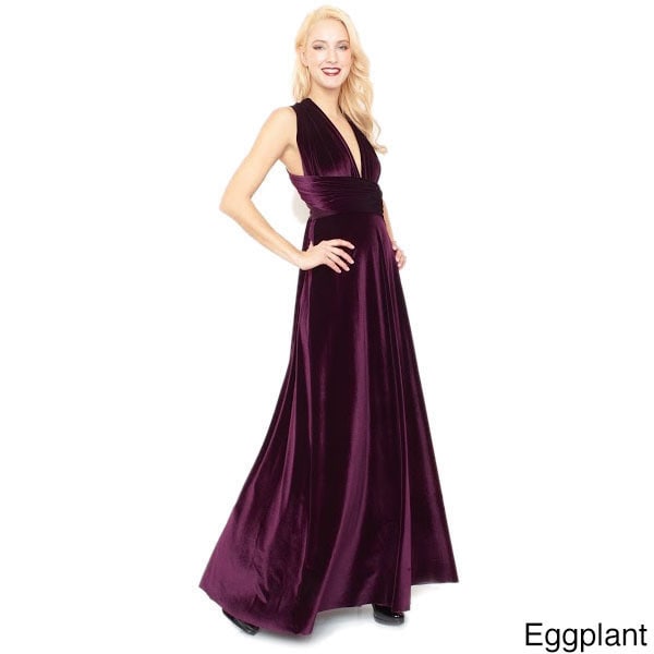 long purple velvet dress