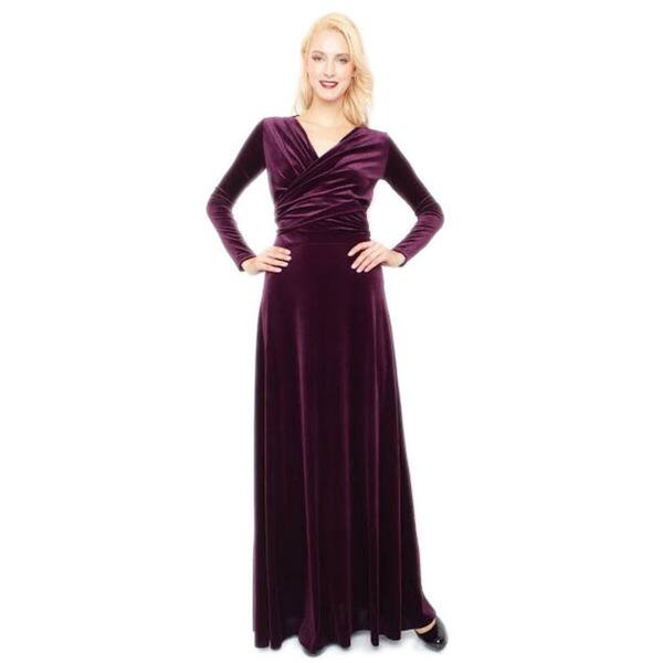 Women's Velvet Long Sleeve Convertible Front-to-Back Maxi Dress Cocktail  Gown Large Size in Red(As Is Item) - Bed Bath & Beyond - 18072114