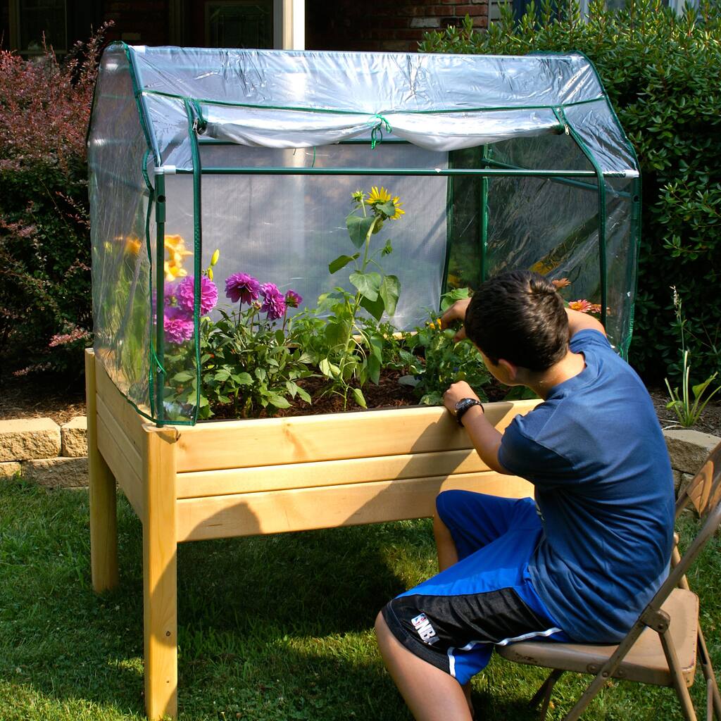 Riverstone Industries Eden Quick Assembly Medium Raised Garden Bed - Tan