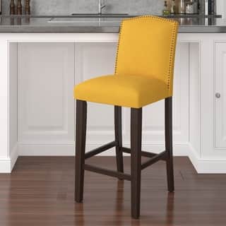 Yellow Counter Bar Stools For Less Skyline Furniture Nail On Arched Barstool In French Yellow Linen