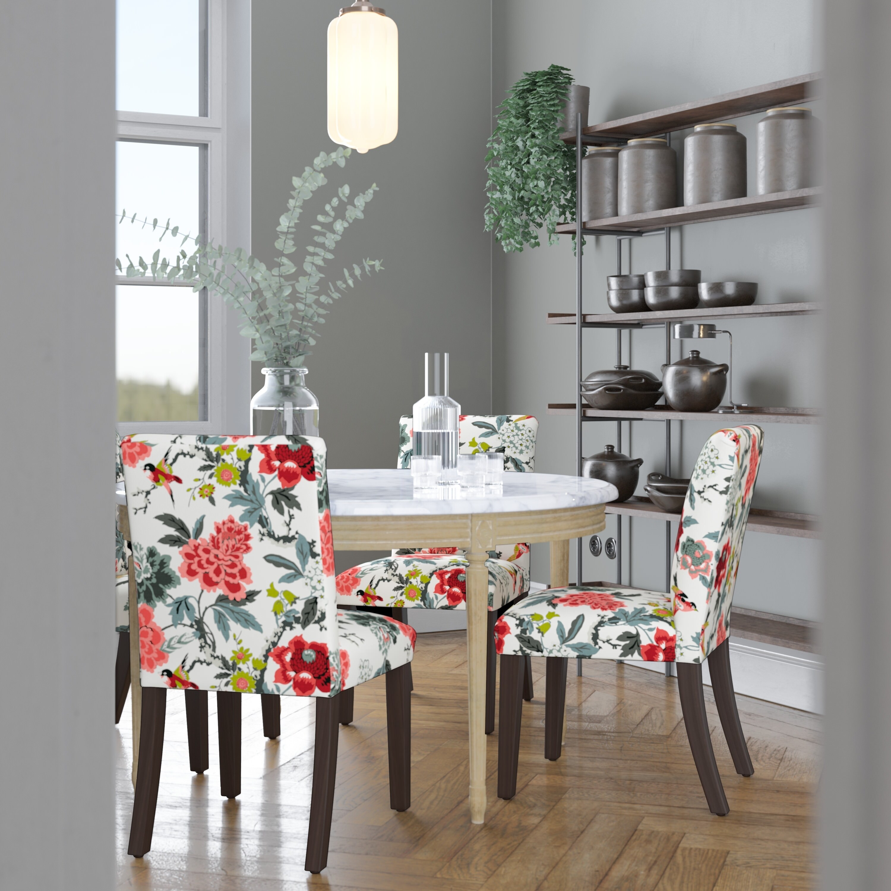 avington print accent dining chair