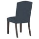 preview thumbnail 4 of 7, Skyline Furniture Nail Button Camel Back Dining Chair in Linen Navy